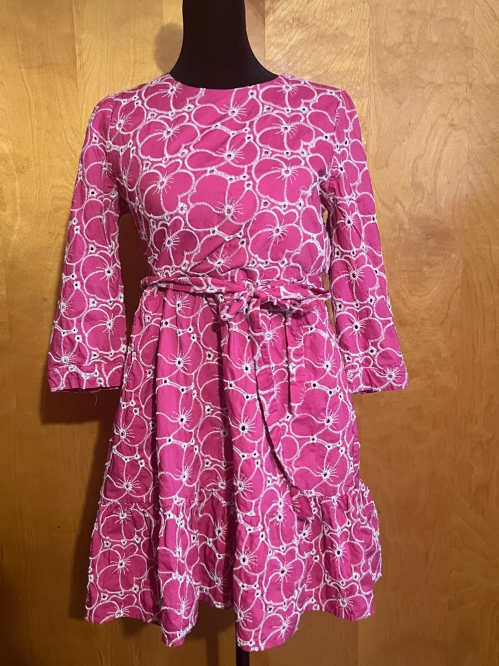 Draper James RSVP Small Pink Floral Tie-Belt Casual Dress